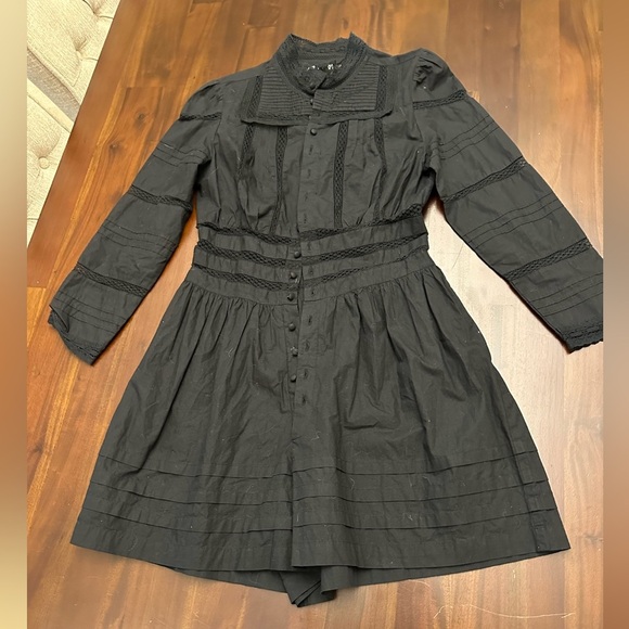 MAJE Inola High Neck Cotton Romper In Black (SD2) - Picture 4 of 11